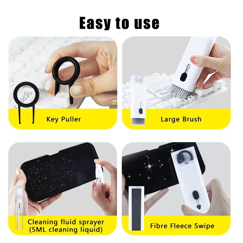 7-in-1 Headphone & Keyboard Cleaning Kit – Multi-Function Earbuds Cleaning Pen & Brush