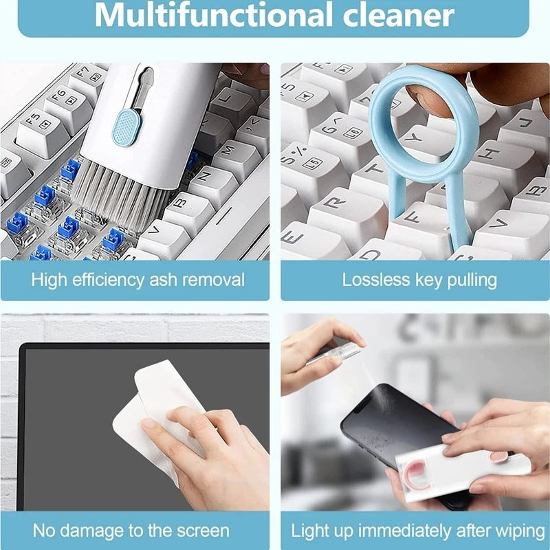 7-in-1 Headphone & Keyboard Cleaning Kit – Multi-Function Earbuds Cleaning Pen & Brush