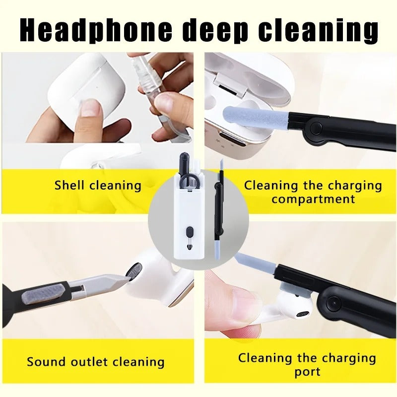 7-in-1 Headphone & Keyboard Cleaning Kit – Multi-Function Earbuds Cleaning Pen & Brush