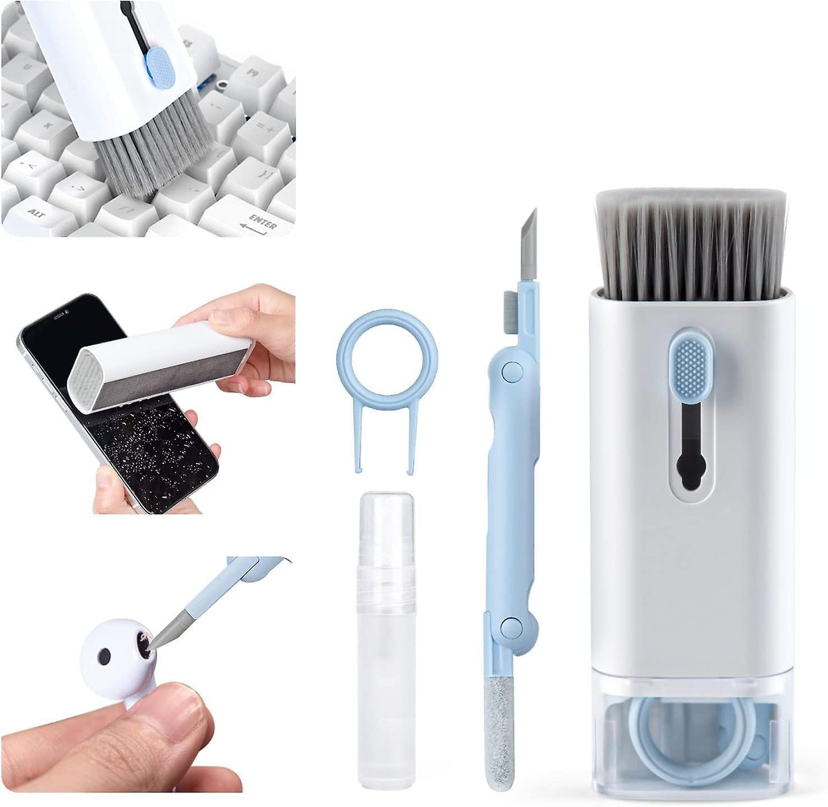7-in-1 Headphone & Keyboard Cleaning Kit – Multi-Function Earbuds Cleaning Pen & Brush