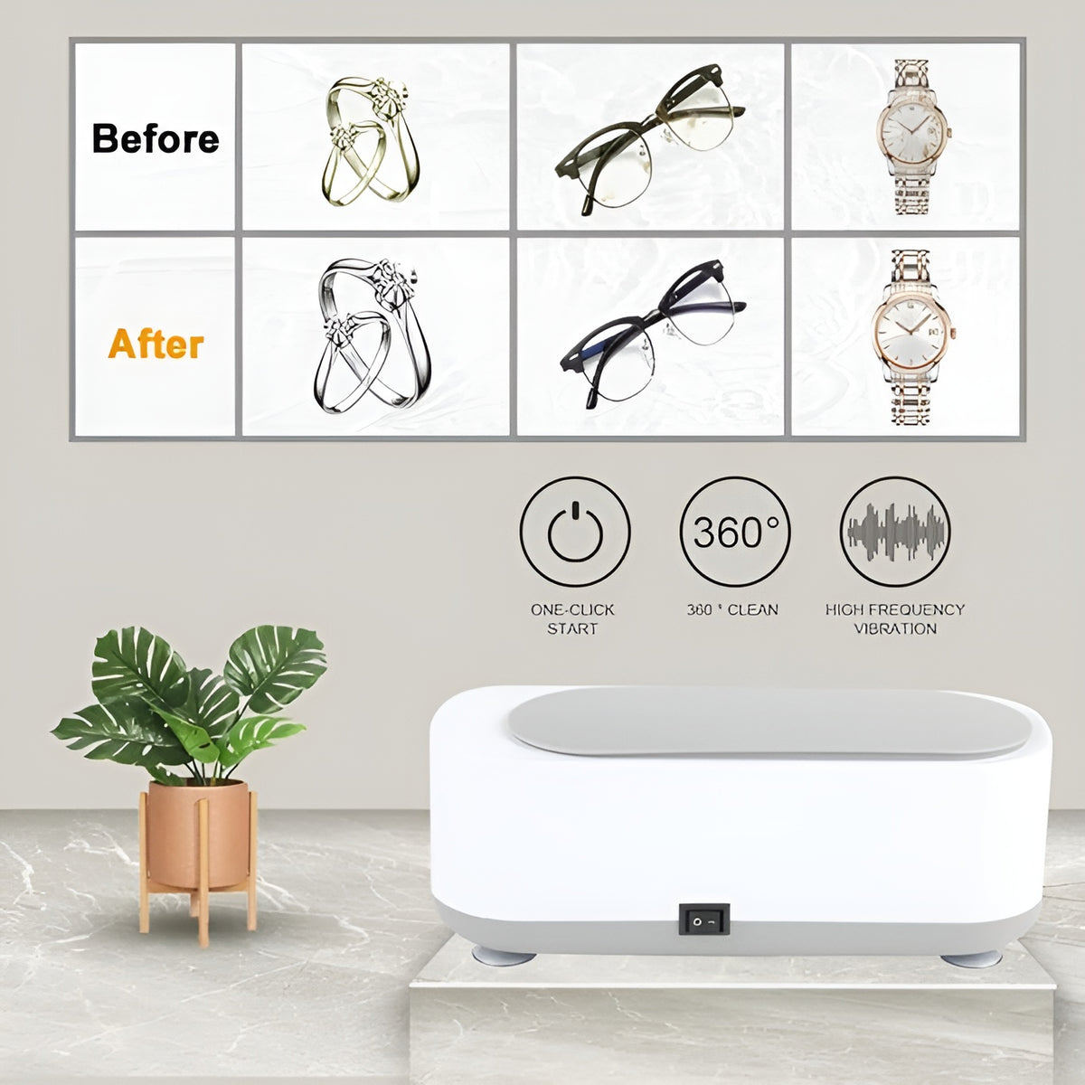 Ultrasonic Jewelry Cleaner – Professional Cleaning Machine for Watches, Glasses & Jewelry