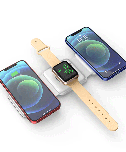 3-in-1 Magnetic Wireless Charging Station – 15W Foldable Fast Charger for iPhone, AirPods & Smartwatch