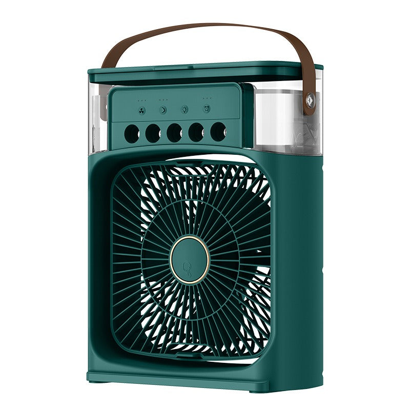 Portable Mist Fan 11-Inch – USB Cooling Fan with Water Mist, Humidifier & LED Night Light