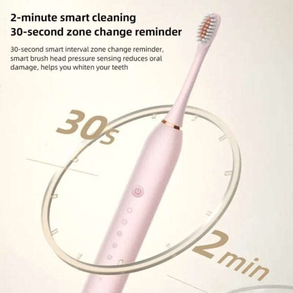 Rechargeable Sonic Electric Toothbrush with Soft Bristles – Deep Cleaning Oral Care