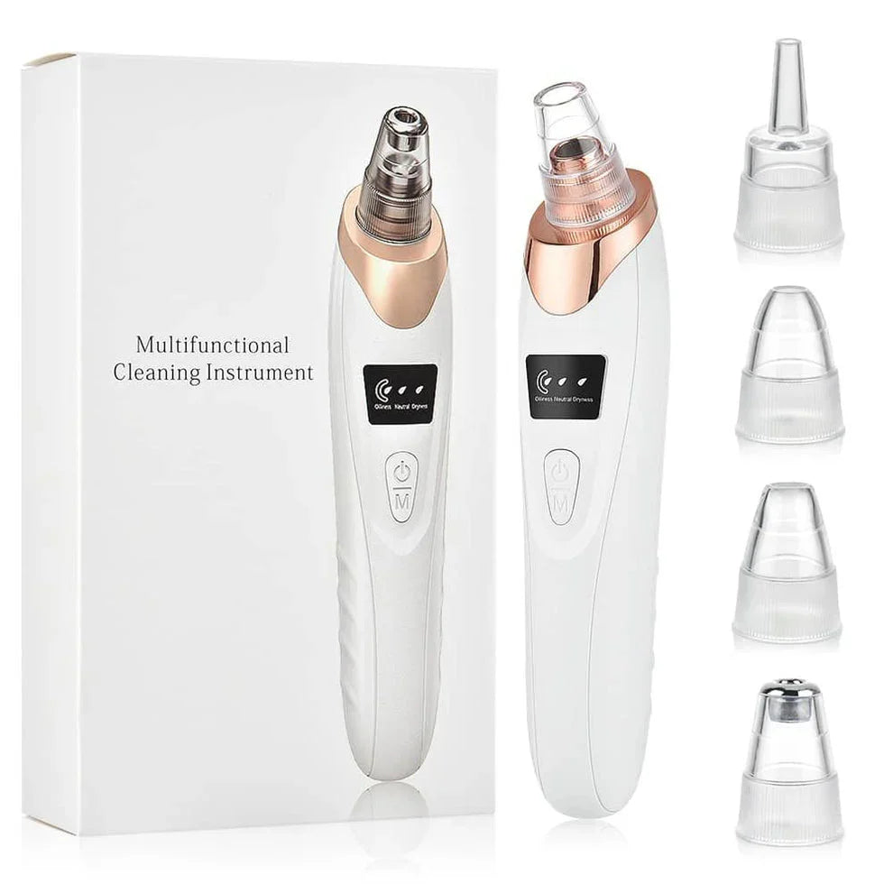 5-in-1 Rechargeable Blackhead Remover Machine – Facial Vacuum Pore Cleaner with 5 Interchangeable Heads
