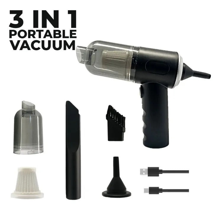 3-in-1 Portable Cordless Vacuum Cleaner – Compact Handheld Dust Cleaner with Removable Dust Box