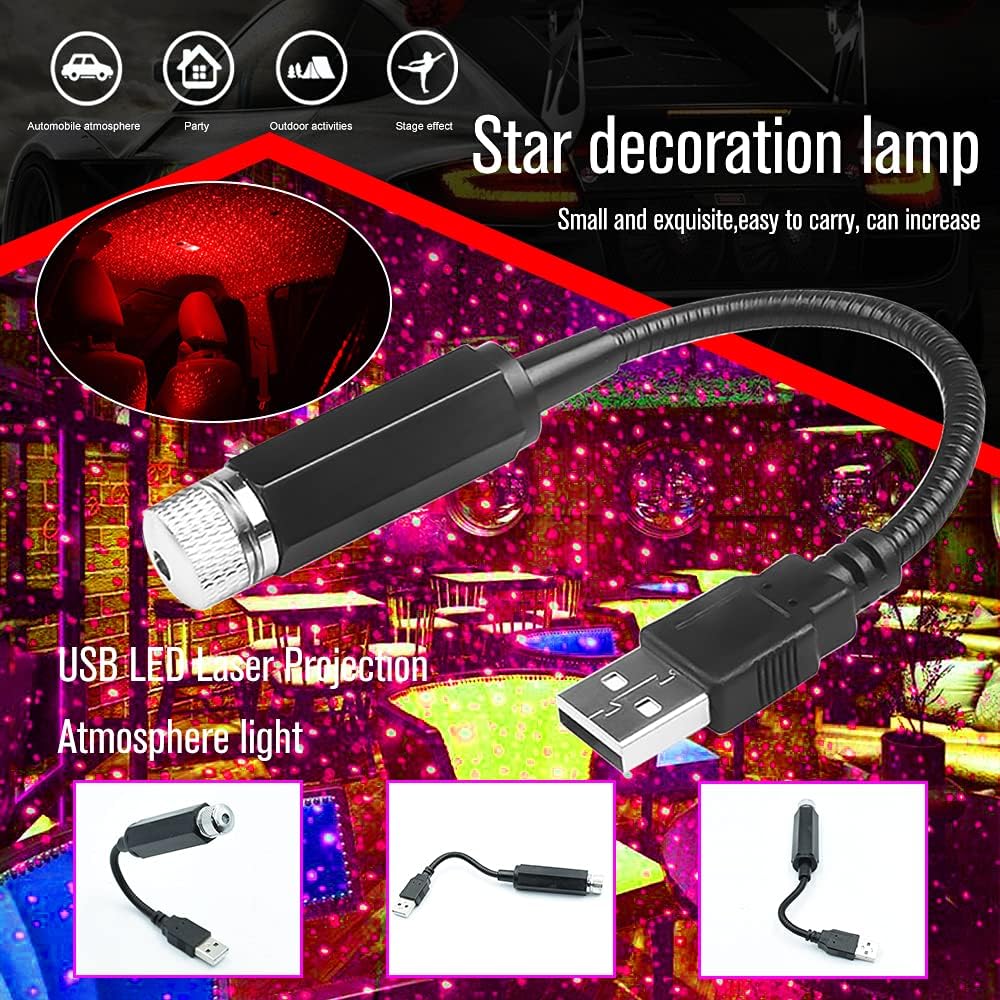 Mini LED Car Roof Star Night Light Projector – Galaxy Ambient Lamp for Car Interior